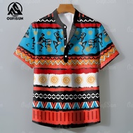【Oufisun】Ethnic Shirts Modern Barong For Men Asian Attire For Men Modern Filipiniana Ethnic Shirt Fo