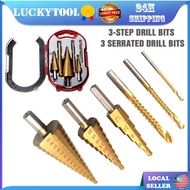 Drill Bit HSS Titanium Coated Hex Shank Step Drill bit set cone hole cutter Bits Taper metric pembuk