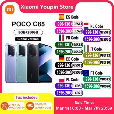 Global Version POCO C85 smartphone 6.9" 6000mAh typ 33W fast charging 50MP Al dual camera Powerful o