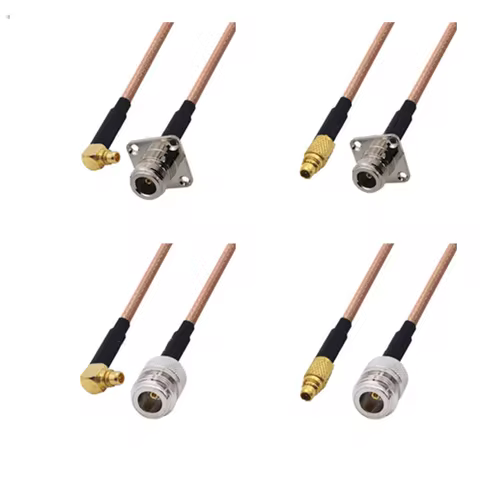N to MMCX cable N female/N female 4-hole flange TO MMCX male right angle connector RG316 Pigtail cab