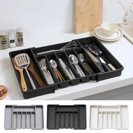 Expandable Cutlery Storage Tray Bowl Plate Storage Drawer Divider Storage Box Dinnerware Organizer C