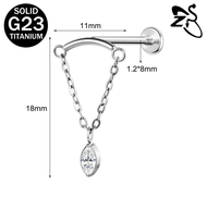 G23 thép titan labret xuyên màu cầu vồng vành tai gờ bình tai hạt bông tai 1 PC Zircon lập Phương Ho