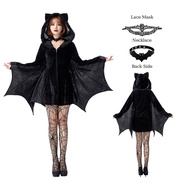 Halloween Wicked Bat Dress Gothic Carnival Women Joker Bat Hood Bodysuit Devil Costume Gothic Outfit