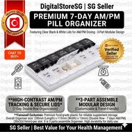 [SG Seller] Premium 7-Day AM/PM Pill Organizer Weekly Medicine Box Vitamin Supplement Case 3-Part Mo