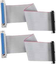 uxcell IDC Wire Flat Ribbon Cable DB37 Female to FC-40 Female Connector 2.54mm Pitch 20cm Length 2pc