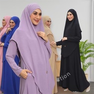 JUBAH UMRAH SET ZAHRA KHIMAR DAN PURDAH IRONLESS EXCLUSIVE 💥