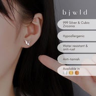 BJWLD S999 Silver Flutter Origami Swallows Stud Earring (1 Pair) Anting-anting Subang Perak