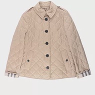 BURBERRY 菱格紋棉質輕型外套 (L)(駝色)