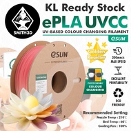 eSun PLA Color Change Filament, UV Based Color Changing Filament PLA Photochromic Filament for 3D Pr