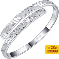 Couple Style 999 Genuine Men Women Style Fashion Pure Silver Bracelet Bracelet Car Flower Square Bra