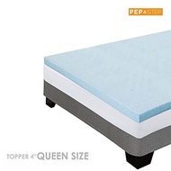 Memory Foam Mattress Topper 4 Inch Thick Cooling Gel - Queen Size - Memory Foam Topper Adaptive P...