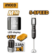 INGCO 16V 5-speed Cordless hand blender With 1 Pcs 2.0Ah battery pack  and charger CHB048K