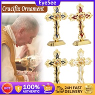 EyeSee Standing Crucifix Saint Benedict Metal Crucifix Cross Ornament Decoration Car and Office