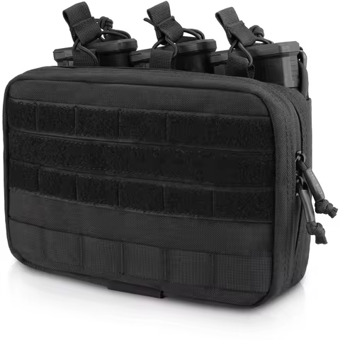 Tactical Mag Admin Pouch, Molle Utility Tool Pouch Medical EMT Organizer with Triple Stacker Magazin