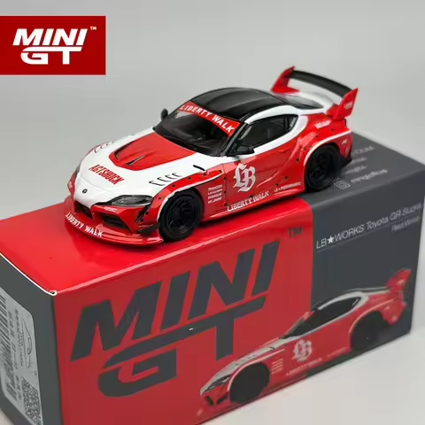 MINIGT 1:64 Toyota LB★WORKS Toyota GR Supra Red/White Alloy Car Model 1103