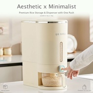 CYCF UFORU Premium Quality Aesthetic Minimalist Home Cream White Rice Storage Dispenser With Extra L