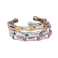 แหวน Bamboo band พลอยโทพาส London blue topaz