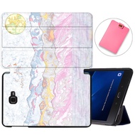 Galaxy Tab A 10.1 Case Model SM-T580 T585 T587, Slim Folio Shell Case Stand Cover for Samsung Galaxy Tab A 10.1 Inch 2016 Release &amp; Tablet Sleeve Bag 2 in 1 Bundle,Marble