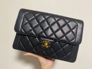 ‼️減價：Chanel  vintage 24k gold hardware medium black Diana CF Double chain Single Flap shoulder bag