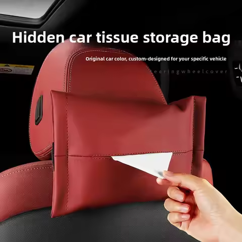 For Audi RS7 C8 4K RS Q3 F3 Q8 4M 2019~2023 Car Sun Visor Back Seat Headrest Hanging Tissue Holder S