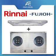 RINNAI RH-S95A-SSVR 90CM SLIMLINE HOOD + FUJIOH FH-GS6520 SVSS 2 BURNER STAINLESS STEEL HOB WITH SAFETY DEVICE