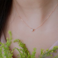 18K金10分單鑽項鍊玫瑰金