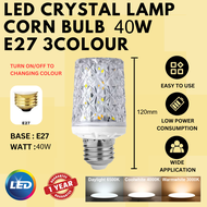 24W / 40W LED Clear Crystal Corn Bulb E27 E14 3 COLOUR Daylight Warmwhite Coolwhite Decorative Cryst