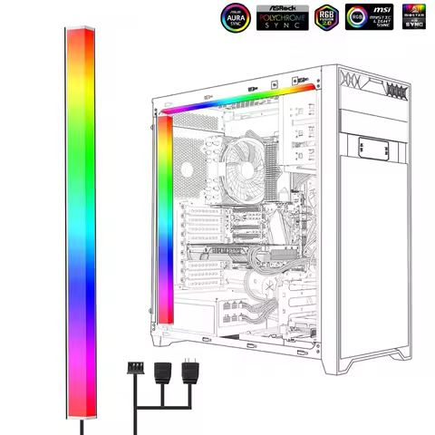 PC LED RGB Strip Lights 30cm 5V 3pin 4pin Header with Magnetic ARGB Sync Hard Bar with Asus Gigabyte