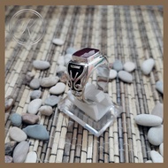 Cincin Perak Pria handmade 925 Custom ukiran Kalimantan Ikat Batu Ruby
