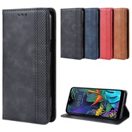 LG X6 Phone Case Lg X6 2019 Phone Case Retro Creative Magnetic Flip Leather Case Card Wallet Holder