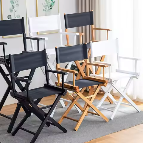 Beech Director Chair Portable Solid Wood Folding Chair Outdoor Leisure Chair Makeup Chair Outdoor Sk