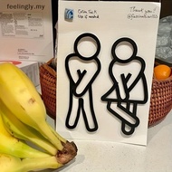 [T&B Nov] Funny Bathroom Signs For Men Women Creative 2D Flat Restroom Door Decor Restaurant Hotel C