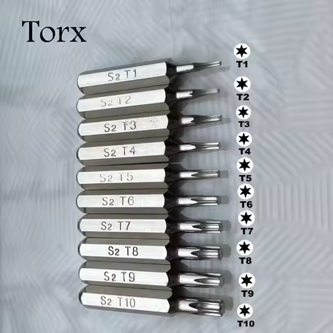 10PCS Screwdriver Bits Set Torx T1/2/3/4/5/6/7/8/9/10 Mobile Repair Plum Blossoms Repairing Head S2 