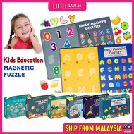 Ready Stock Magnet Book Kids Early Learning 123 ABC Book Educational Magnetic Puzzle for Kids | Buku