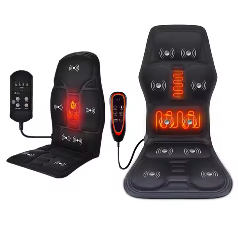 Electric Heating Vibrating Massage Pad Muscle Relax Cussion Seat Lumbar Back Shoulder Massager Mattr