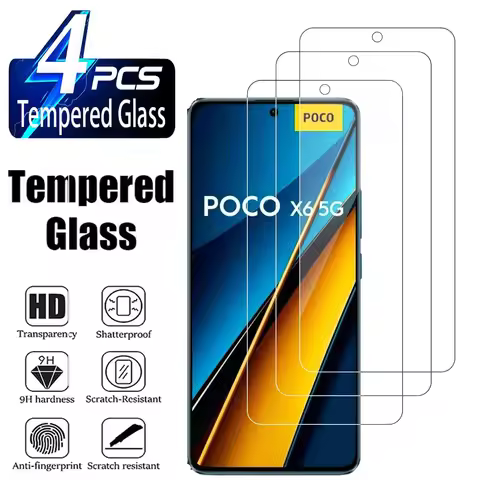 For Xiaomi POCO X6 /X6 Pro 5G 9H Screen Protector 2/4Pcs HD Tempered Glass
