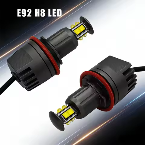 2PCS E92 H8 LED Angel Eyes Halo Bulb Light Compatible for BMW E90 E70 E71 E82 E89 M6 1 3 5 Series X5