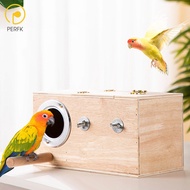 Perfk Bird Nest Nesting House Mating Box Hatching Budgie Parrot Breeding Box 20x12x12cmRight Hang