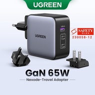 (W)UGREEN 65W USB C Charger Travel GaN Fast Wall Charger 3 Port Power Adapter-90409
