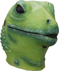 NEW Realistic Animal Latex Lizard Head Mask Halloween Cosplay Costume Props Adult Party Green Free s