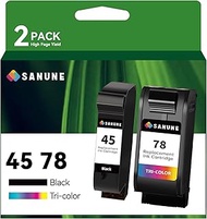 SANUNE 45 78 Ink Cartridge Replacement for HP 45 78 Ink Cartridge Combo Pack 45XL 78XL 51645A C6578A