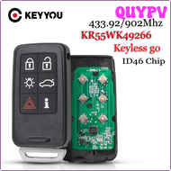 QUYPV KEYYOU สำหรับ VOLVO S60 V70 V60 V40 S80 XC60 XC70 2007-2016อัตโนมัติ6ปุ่ม KR55WK49266 433/434/