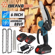 6 Inches Electric Saw Mini Chainsaw with Li-ion Battery Chains Kit Woodworking Cutter Tool  New
