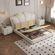 HDB Storage Bed Frame with Storage Drawers Double Bed Bedframe Wooden Bed Queen King Bed Soft Bed St