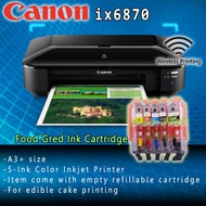 Edible Printer Canon iX6870 A3+ Wireless Printer with Polystyrene Hard Material empty refillable cartridge for edible ink