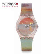 Swatch Gent TURNER'S SCARLET SUNSET SO28Z700 Pink Silicone Strap Watch