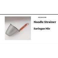 Noodle Strainer / Stainless Steel Noodle Strainer with Thick Wooden Handle / Noodle Whisk