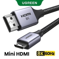 UGREEN 8K 60Hz Mini HDMI to HDMI Ethernet Cable supports 3D and 8K60Hz Resolution