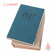 ROXUL Notebook, English A5 2027 Planner Book, Portable Efficiency Manual Business Daily Planner Offi