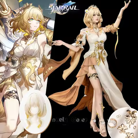 Honkai Star Rail Aglaea Cosplay Costume Golden Wig Dress For Women Girls Game Cosplay Outfit Full Se